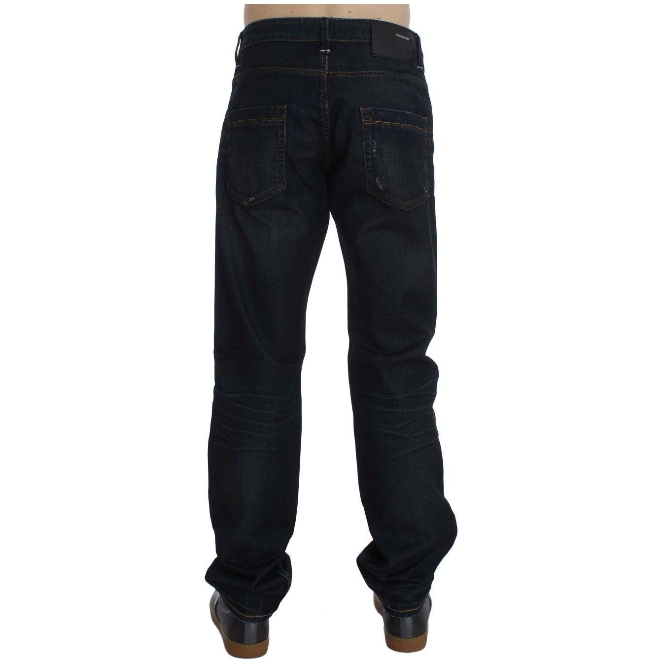 Acht Blue Wash Cotton Denim Straight Fit Jeans SIG30533-1