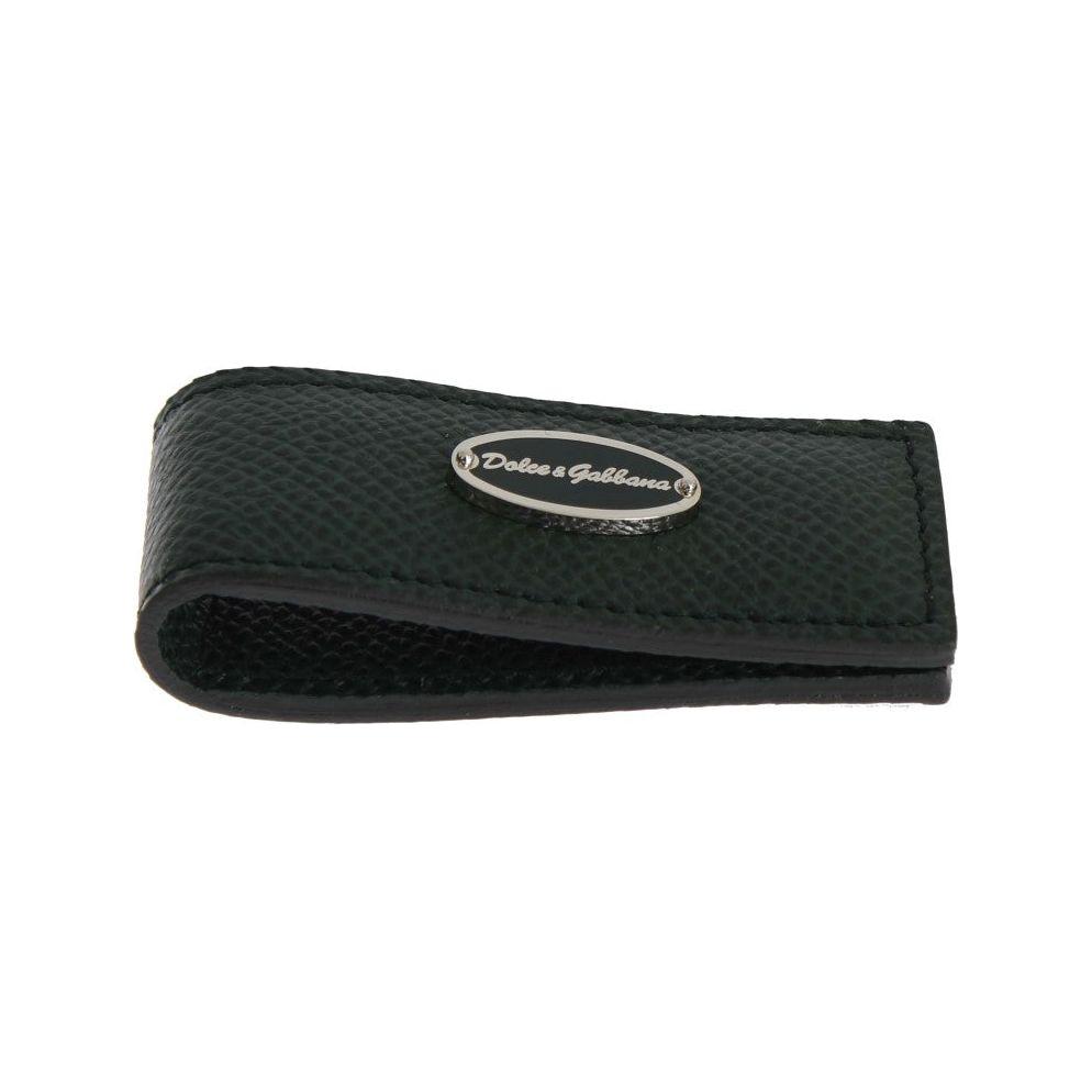 مشبك نقود أنيق من الجلد باللون الأخضر من دولتشي آند غابانا