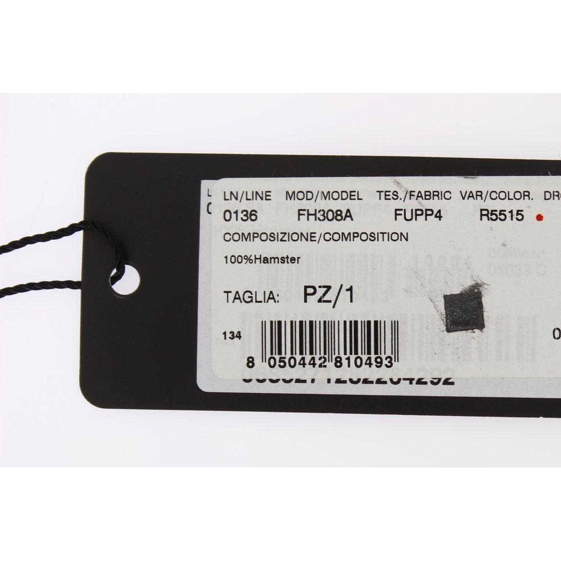 Dolce & Gabbana Bordeaux Hamster Fur Crochet Hood Scarf Hat Hood Scarf