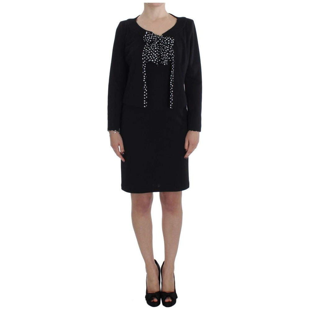 BENCIVENGA Black Stretch Sheath Dress & Sweater Set SIG30869-4