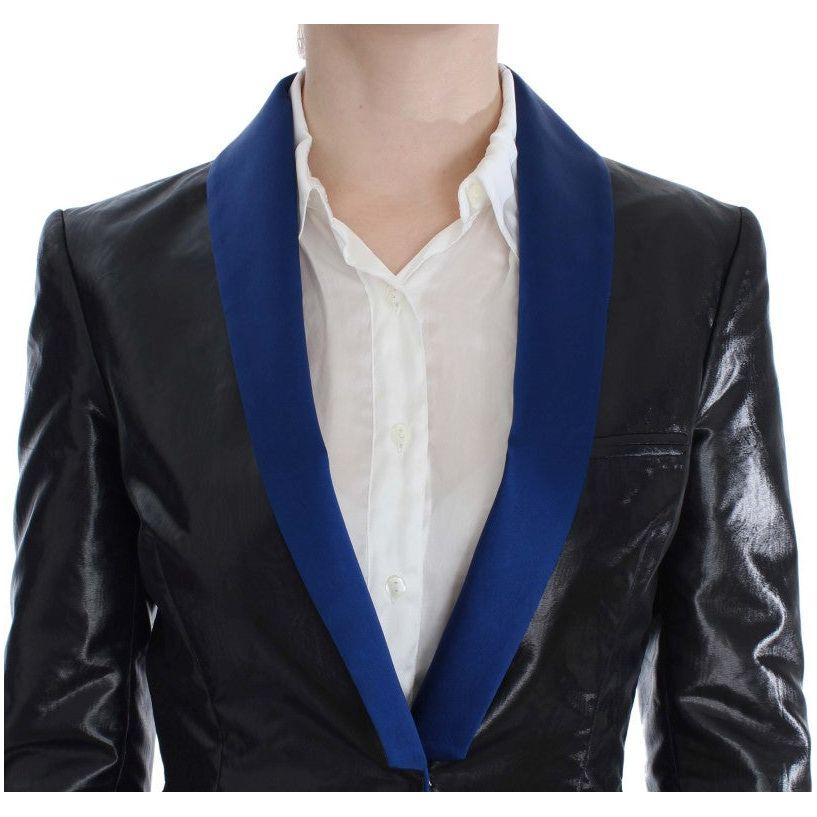 بدلة تنورة سوداء أنيقة مكونة من قطعتين