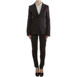 Exte Brown Stretch Two Button Suit Suit