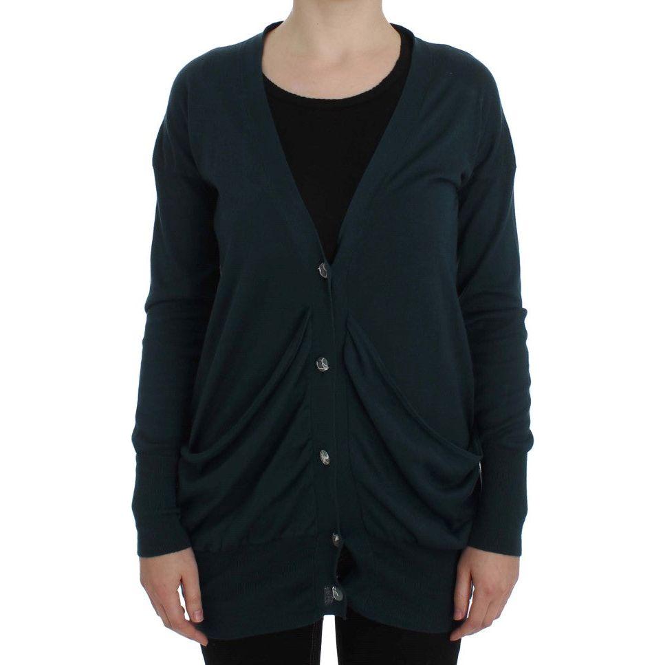 سترة كارديجان أنيقة من القطن باللون الأخضر من PINK MEMORIES