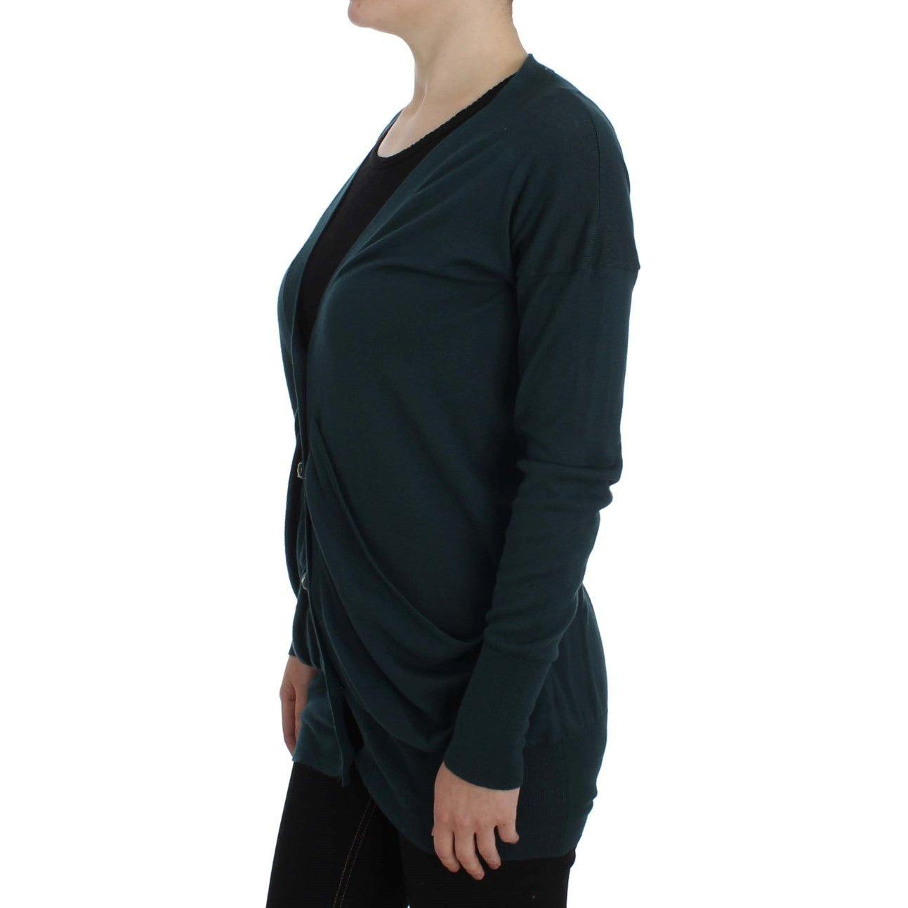 سترة كارديجان أنيقة من القطن باللون الأخضر من PINK MEMORIES