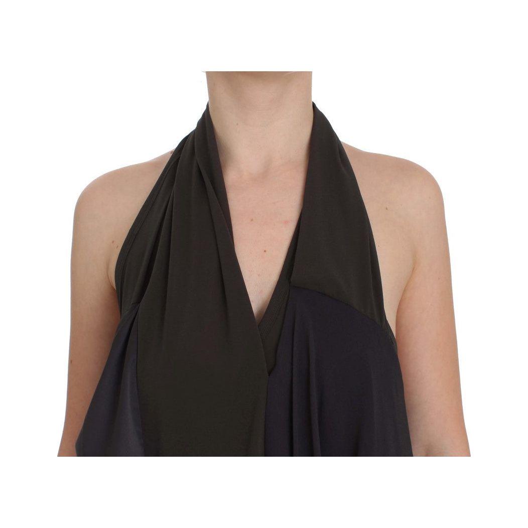 优雅的灰色和蓝色挂脖衬衫