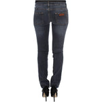 Cavalli Slim Fit Green Diamond Blue Wash Jeans Cavalli Dark Slate Gray