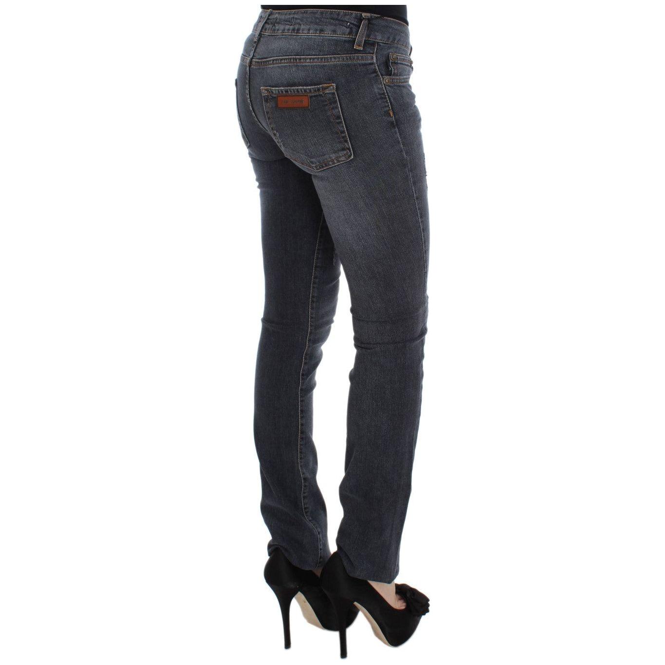 修身版型绿钻蓝洗水牛仔裤