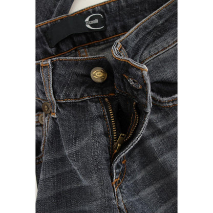Cavalli Blue Wash Cotton Blend Slim Fit Jeans