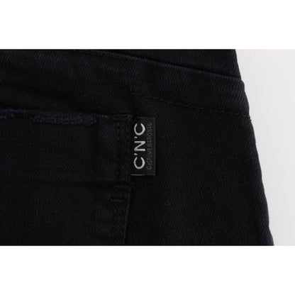Costume National Black Cotton Slim Fit Cropped Jeans Jeans & Pants