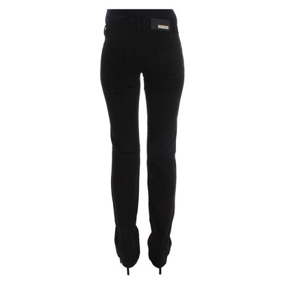 Costume National Black Cotton Slim Fit Bootcut Jeans Jeans & Pants