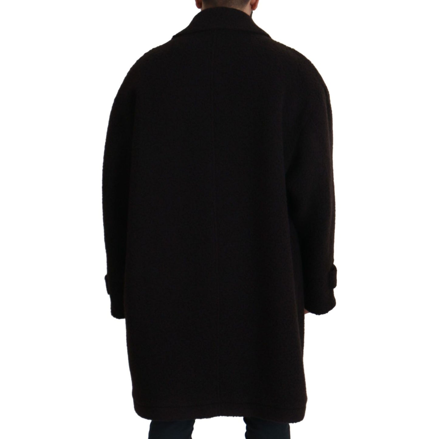 Dolce & Gabbana Black Alpaca Button Down Trench Coat Jacket JKT3372 - 54
