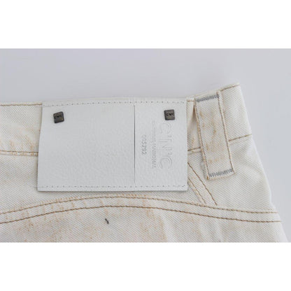 Costume National White Cotton Slim Fit Bootcut Jeans