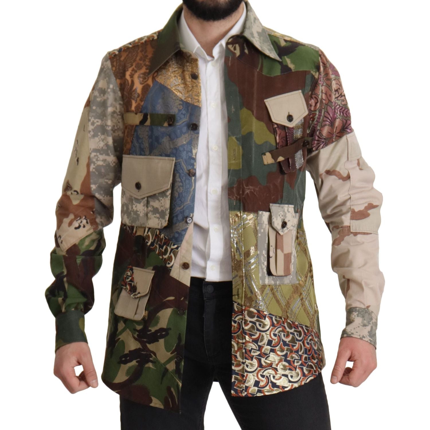 قميص كاجوال بنقشة مموهة من مجموعة دولتشي آند غابانا