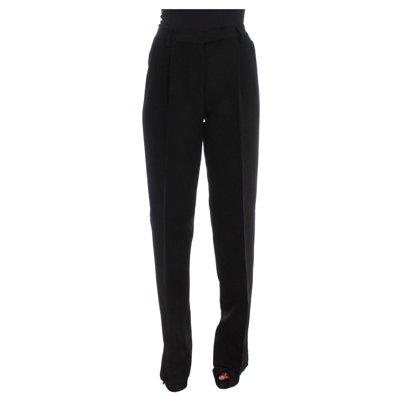 بنطلون جينز Ermanno Scervino الأنيق ذو الساق الواسعة باللون الأسود