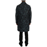 Dolce & Gabbana Blue Camouflage Trench Coat Elegance Coats & Jackets Dolce & Gabbana Black