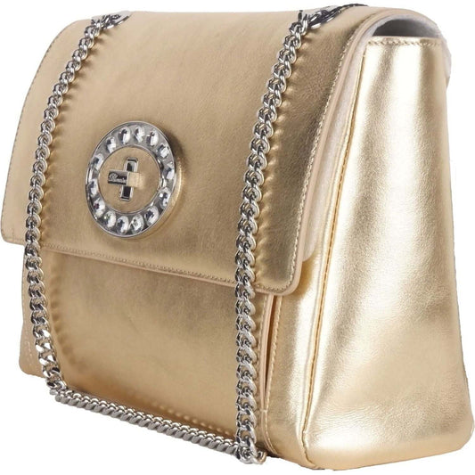 Blumarine Gold Leather Shoulder Women Bag B97.002-FBB-340