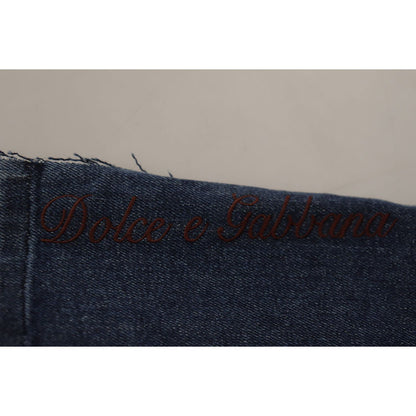 Dolce & Gabbana Multicolor Patchwork DG Fashion Wide Leg Denim Pant