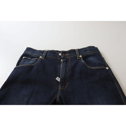 Dolce & Gabbana Blue Cotton High Waist Skinny Denim Jeans