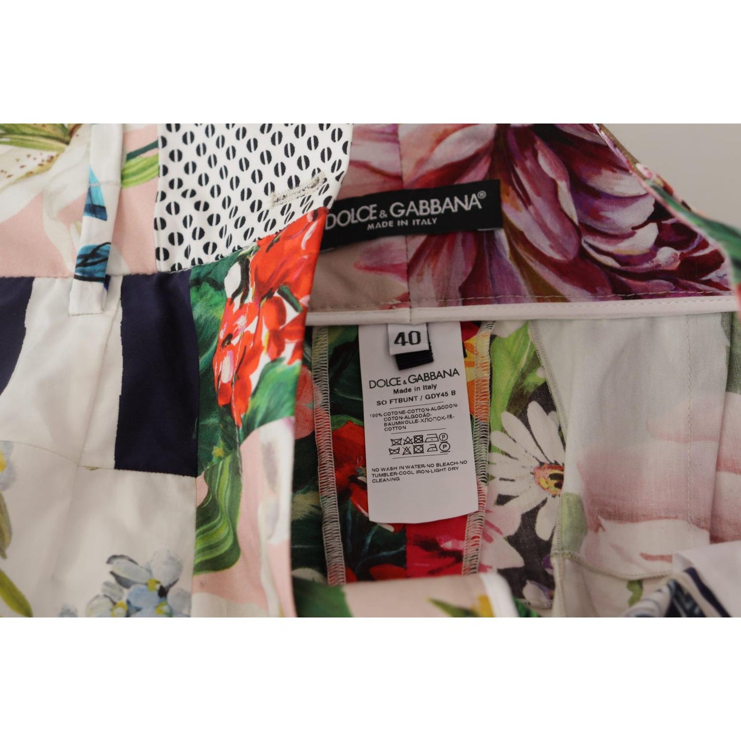 Dolce & Gabbana Multicolor Patchwork High Waist Cotton Shorts