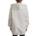 Dolce & Gabbana White Hoodie Pullover Embroidered Sweater