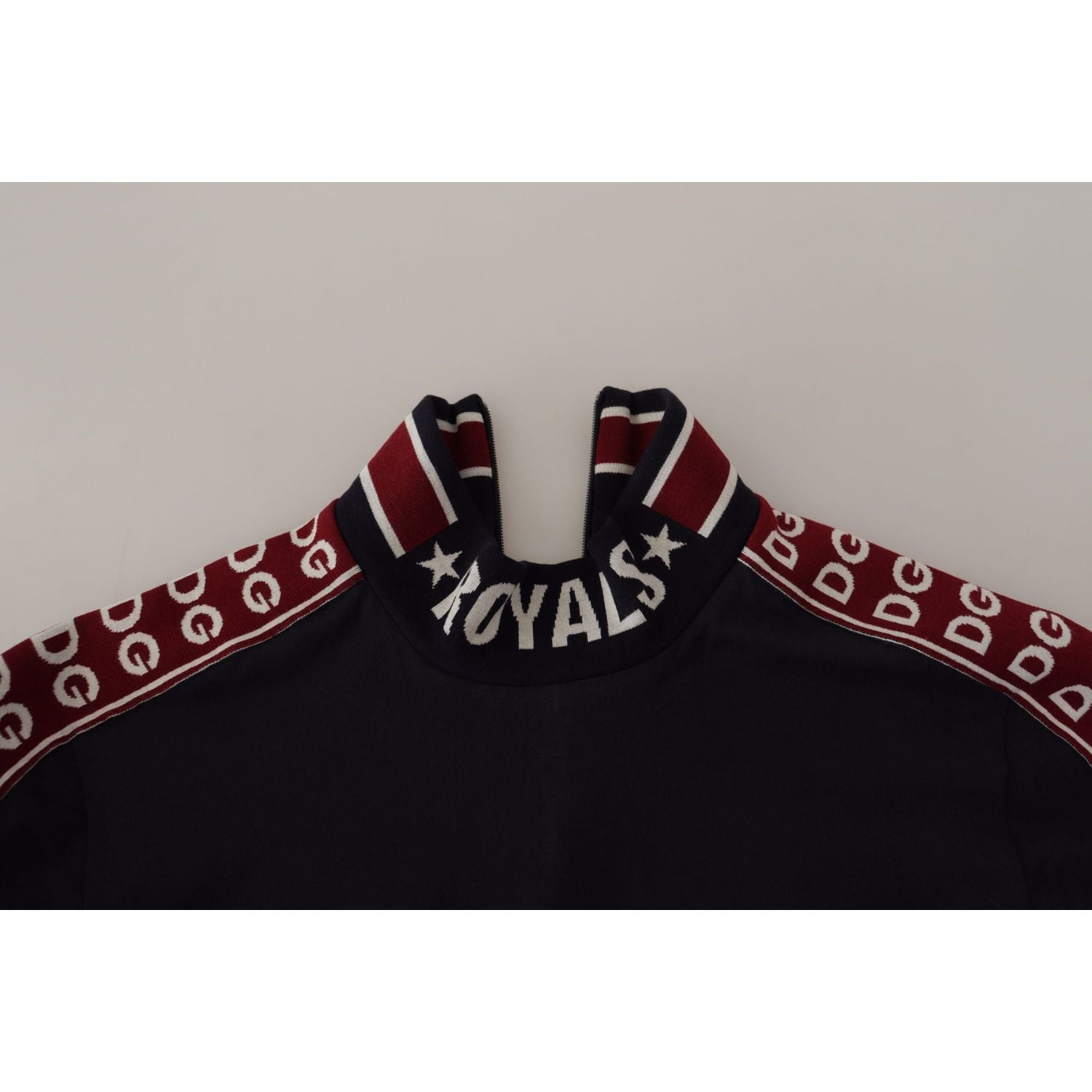 تي شيرت دولتشي آند غابانا الأنيق المصنوع من القطن باللون الأسود برقبة عالية