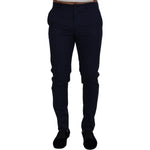 Dolce & Gabbana Blue Linen Cotton Slim Trousers Chinos Pants PAN73341- 52