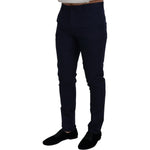 Dolce & Gabbana Blue Linen Cotton Slim Trousers Chinos Pants PAN73341- 52