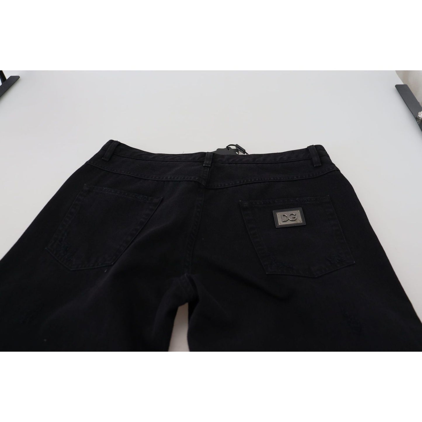 Dolce & Gabbana Black Loose Regular Torn Cotton Jeans Jeans & Pants