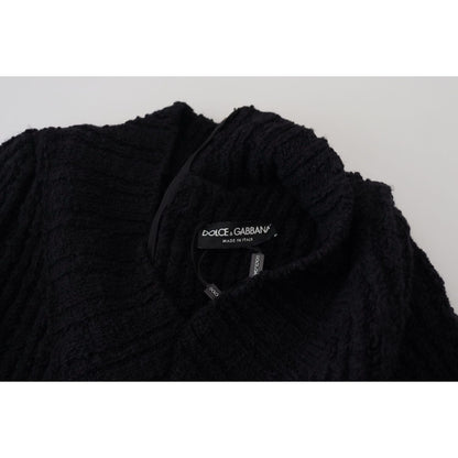 Dolce & Gabbana Black Wool Knitted Sheath Sweater Dress WOMAN DRESSES