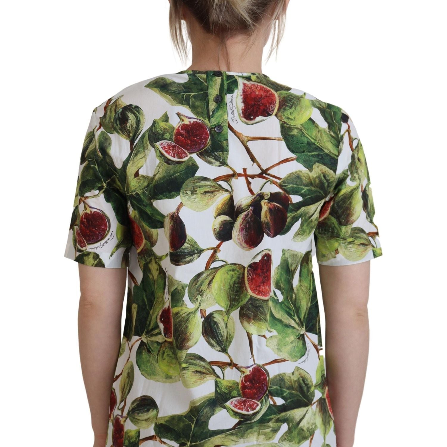 Dolce & Gabbana Crew-neck Cotton Top Blouse Fruit T-shirt