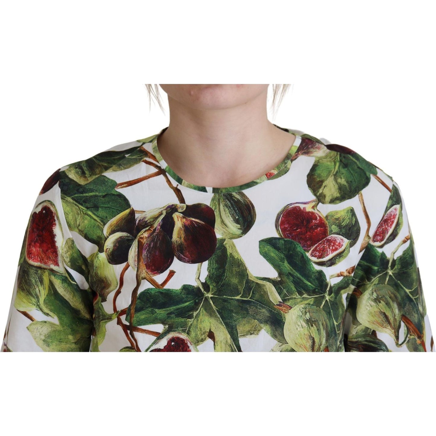 Dolce & Gabbana Crew-neck Cotton Top Blouse Fruit T-shirt
