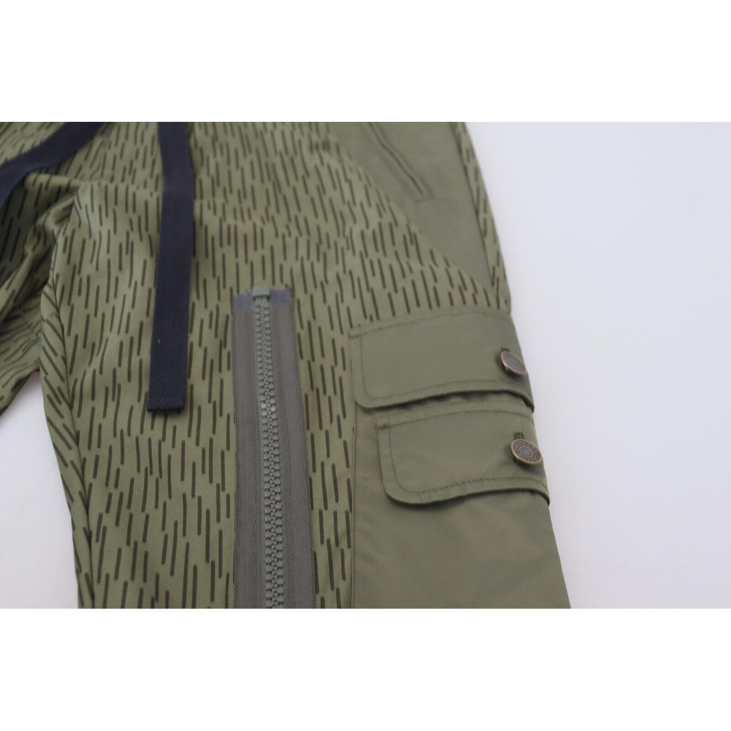 优雅绿色棉混纺裤