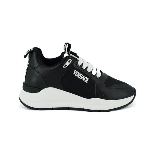 Versace Elegant Monochrome Leather Sneakers