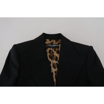 Dolce & Gabbana Black Single Breasted Fit Blazer Wool Jacket