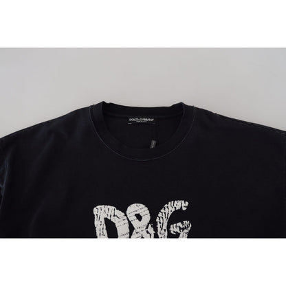 Dolce & Gabbana Black D&G Fashion Round Neck Cotton T-shirt