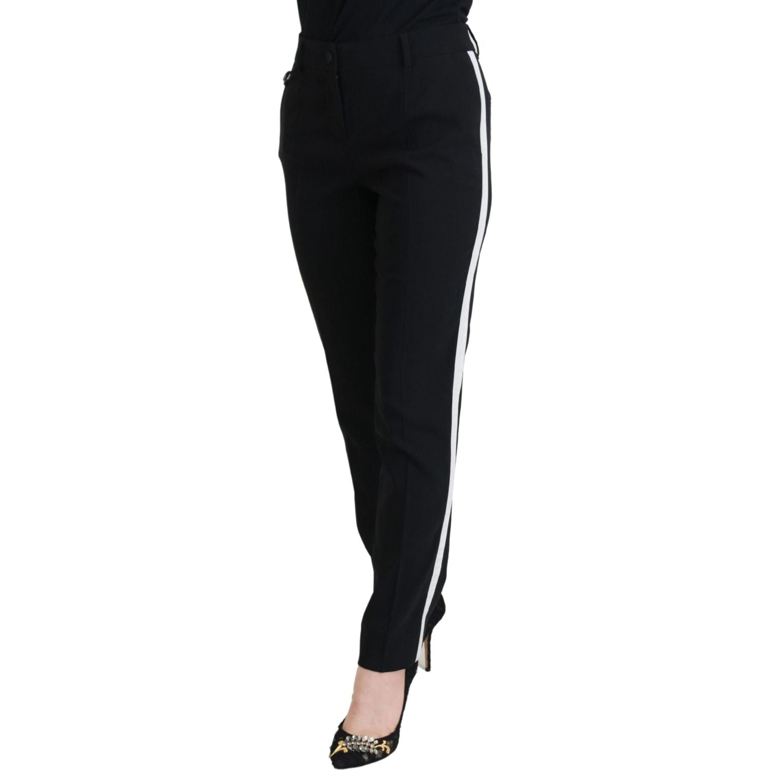 Dolce & Gabbana Black High Waist Women Pants