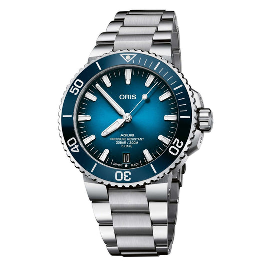 ORIS MOD. AQUIS DATE CALIBRE 400, stainless steel wristwatch, water resistant 30 ATM, 43mm case, gent's automatic movement, sapphire dial.