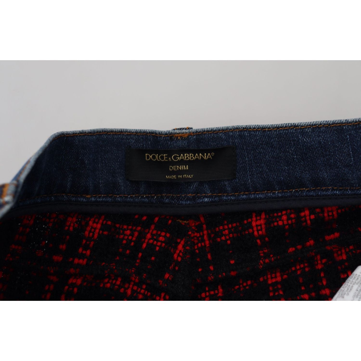 بنطلون جينز من Dolce &amp; Gabbana Elevated Elegance بظهر منقوش