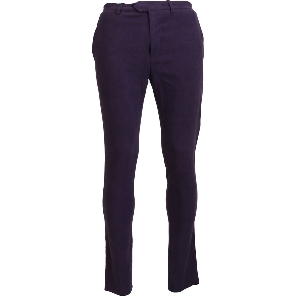 BENCIVENGA Elegant Purple Cotton Trousers BENCIVENGA Dark Slate Gray