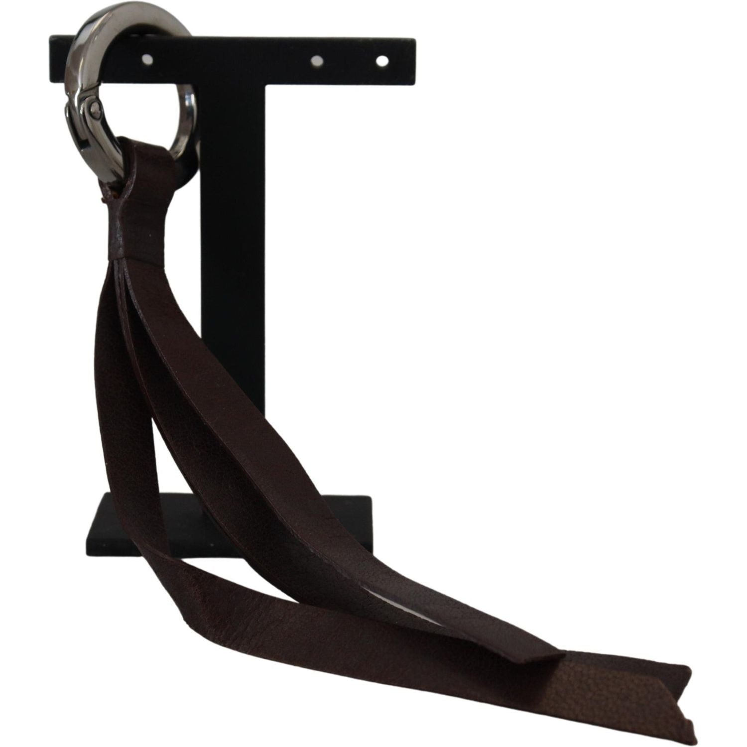 带黄铜装饰的别致棕色皮革钥匙扣