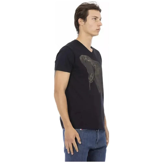 Trussardi Action Black Cotton Men T-Shirt TR-22858-M