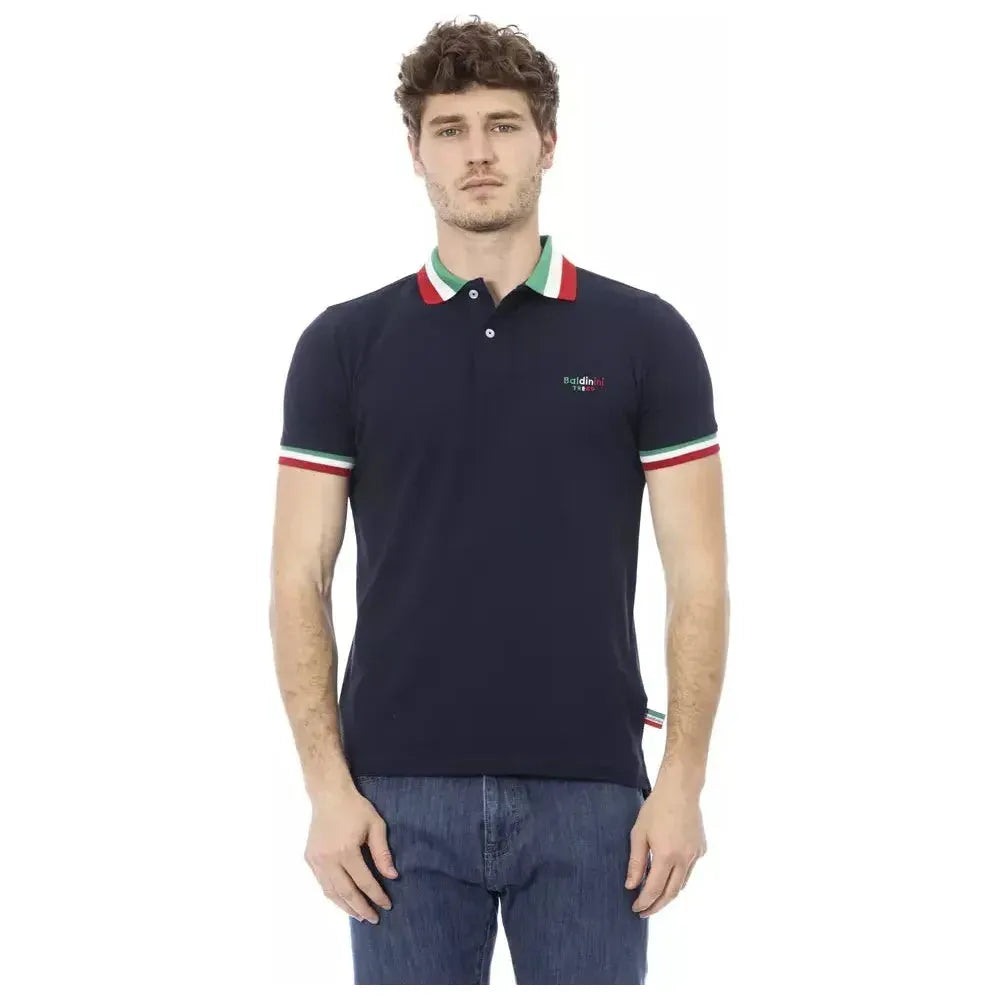 三色领棉质 Polo 衫