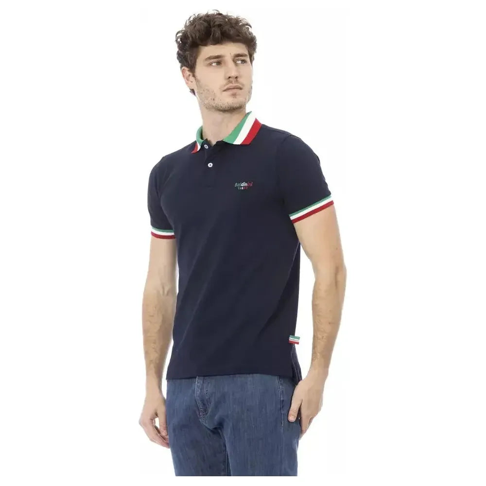 三色领棉质 Polo 衫