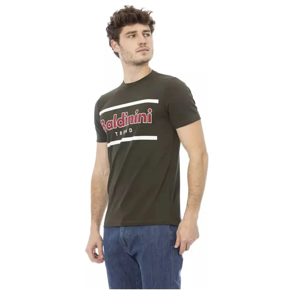 Baldinini Trend Green Cotton Men T-Shirt BA-23174-XS