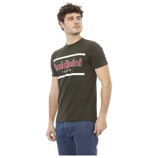 Baldinini Trend Green Cotton Men T-Shirt BA-23174-XS