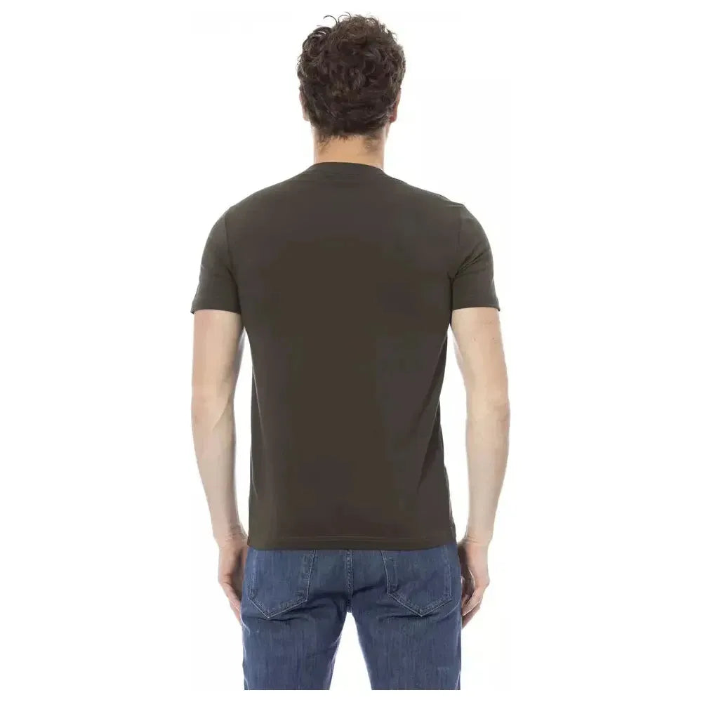 Baldinini Trend Green Cotton Men T-Shirt BA-23174-XS
