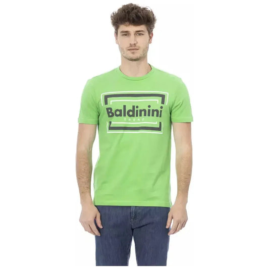 Baldinini Trend Green Cotton Men T-Shirt BA-23180-XS