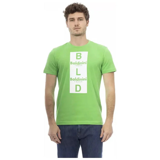 Baldinini Trend Green Cotton Men T-Shirt BA-23157-XS
