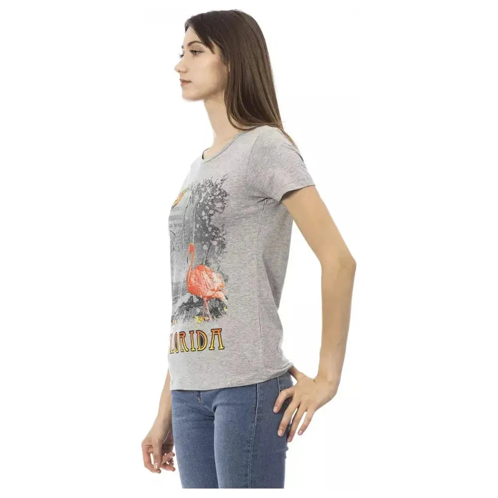 Trussardi Action Gray Cotton T-Shirt