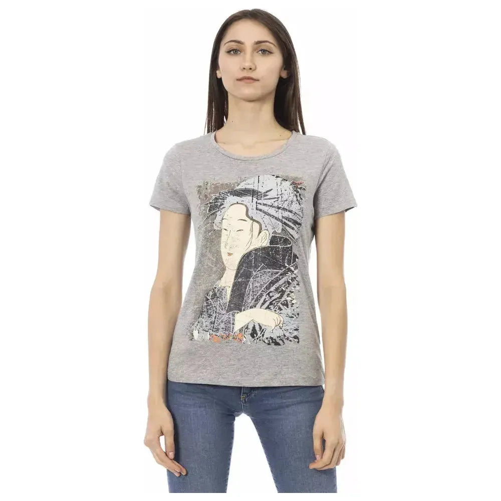 Trussardi Action Gray Cotton Women T-Shirt